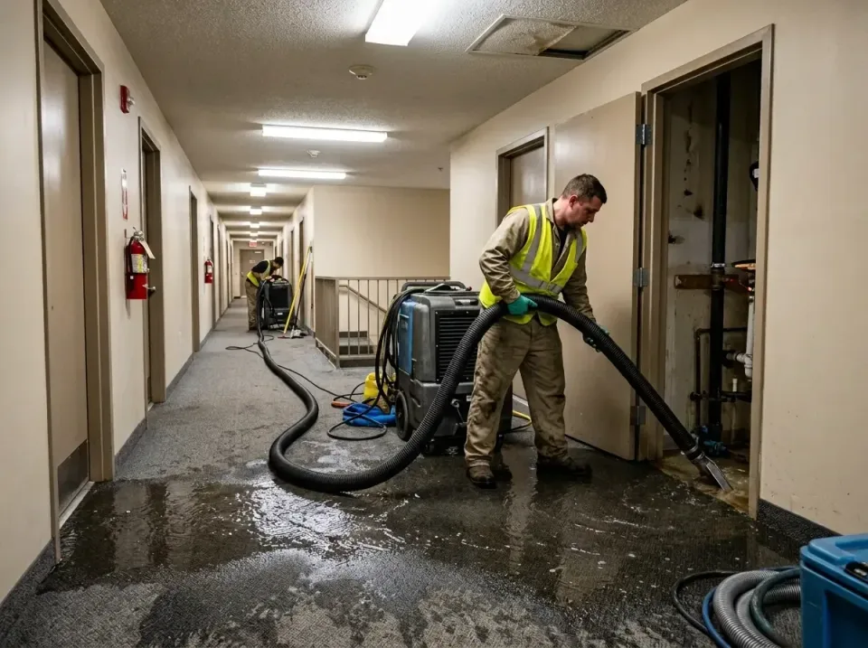 multi-unit-apartment-hallway-f-005 — frequently asked questions, Emergency Burst Pipe Water Extraction & Removal in Clearlak…